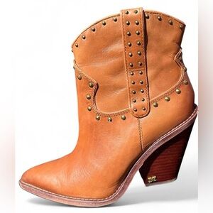 Sam Edelman Iris Studded Western Boots - Brown